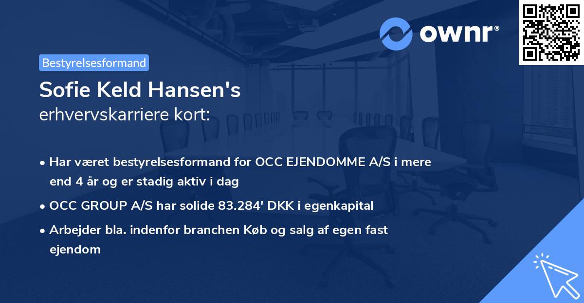 Sofie Keld Hansen's erhvervskarriere kort