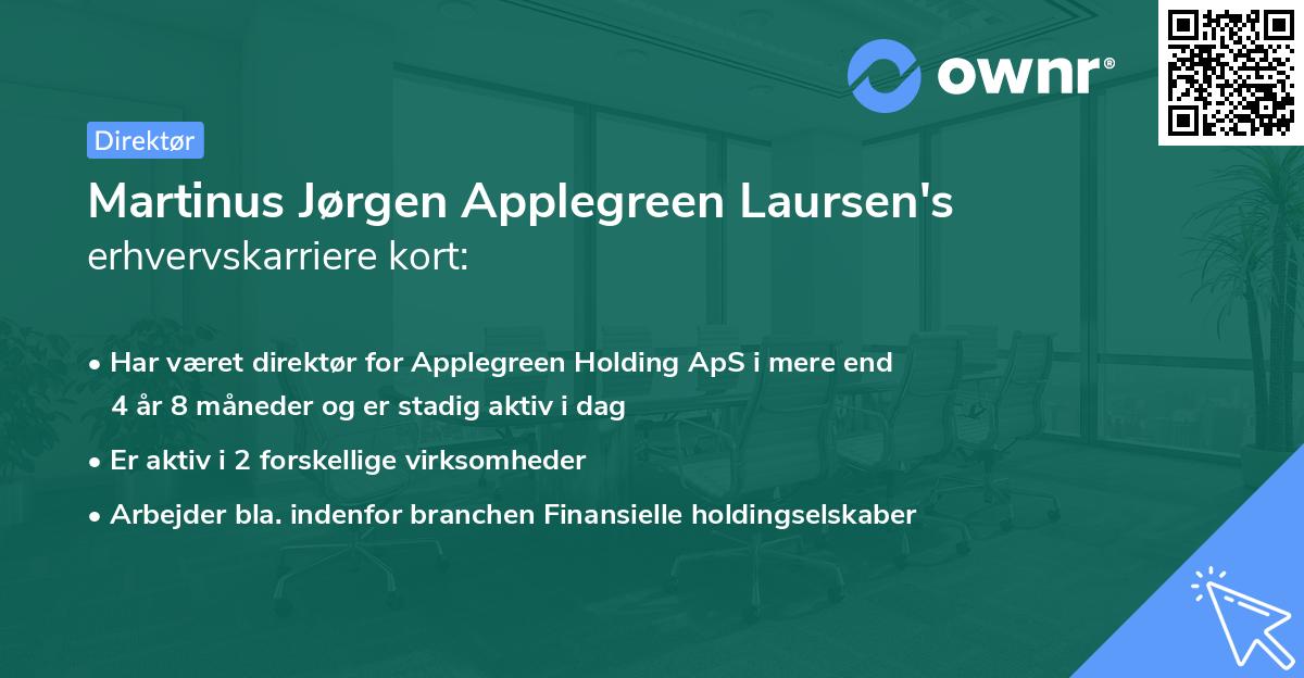 Martinus Jørgen Applegreen Laursen's erhvervskarriere kort