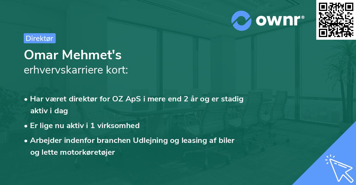 Omar Mehmet's erhvervskarriere kort