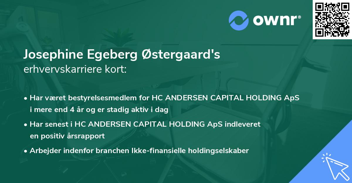 Josephine Egeberg Østergaard's erhvervskarriere kort