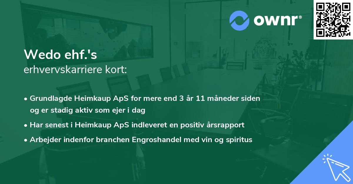 Wedo ehf.'s erhvervskarriere kort
