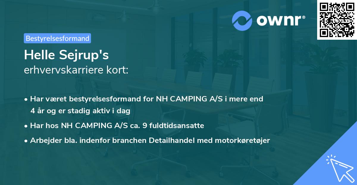 Helle Sejrup's erhvervskarriere kort