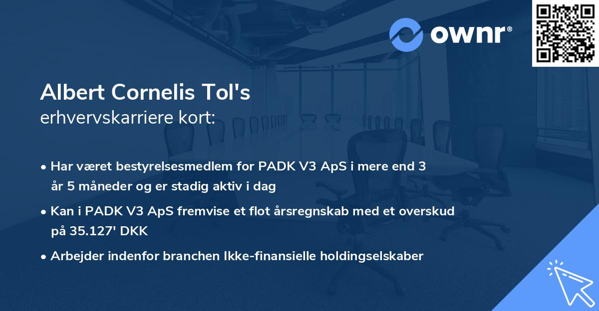 Albert Cornelis Tol's erhvervskarriere kort