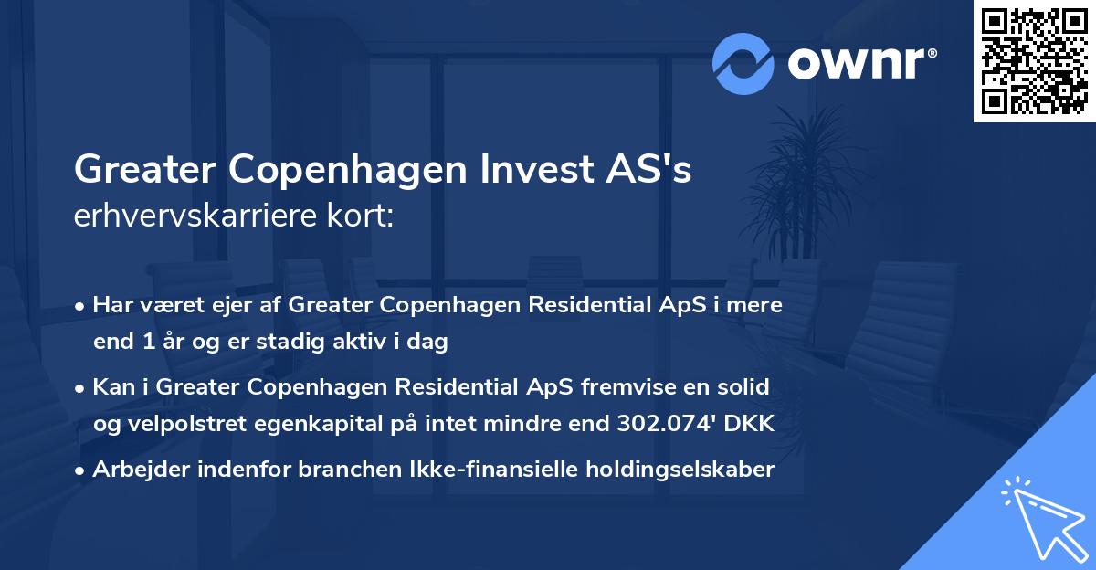 Greater Copenhagen Invest AS's erhvervskarriere kort