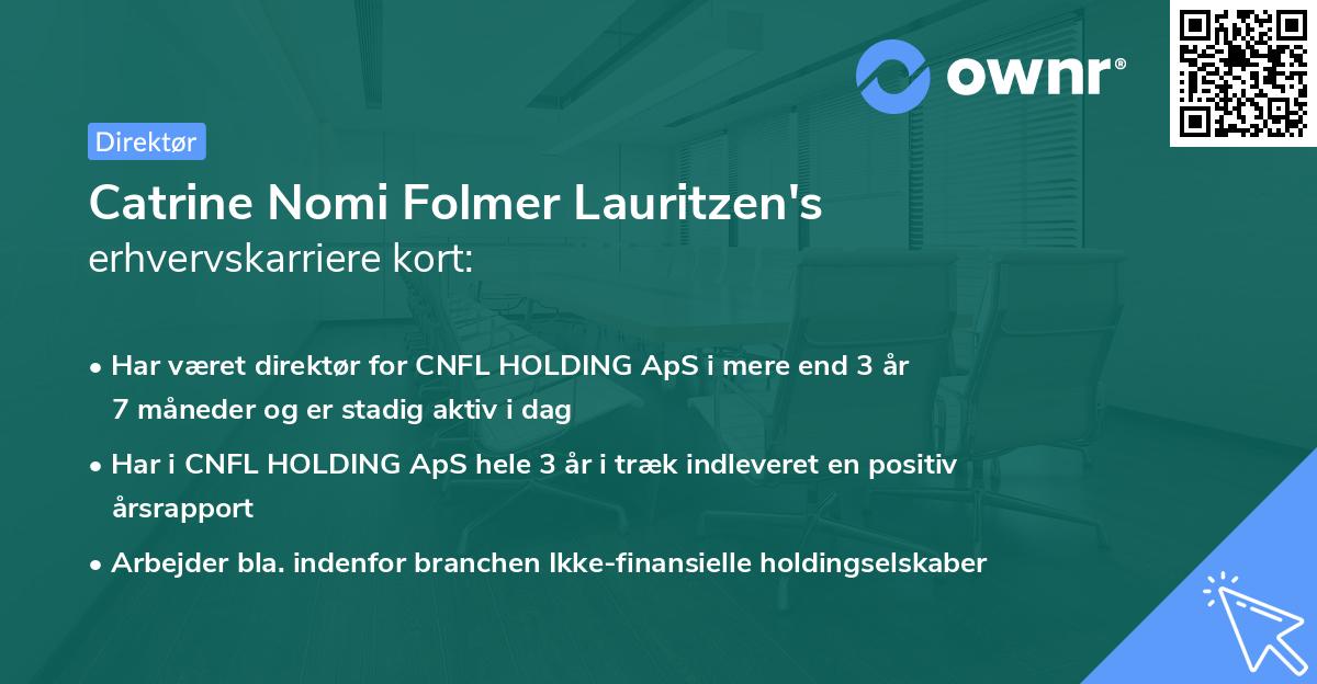 Catrine Nomi Folmer Lauritzen's erhvervskarriere kort