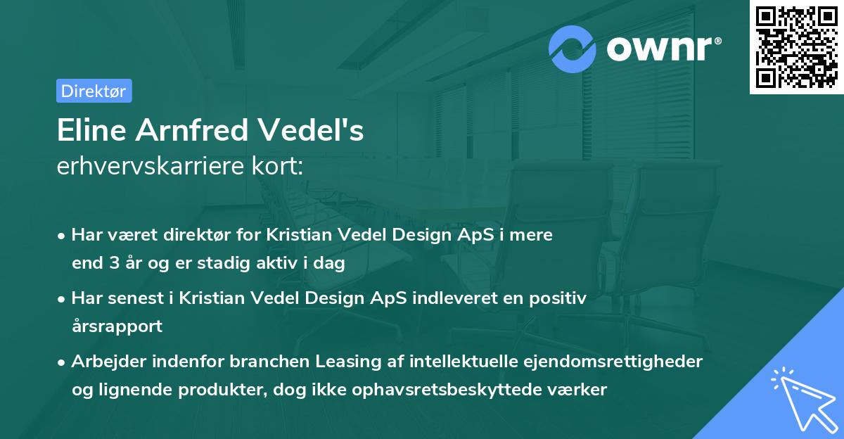 Eline Arnfred Vedel's erhvervskarriere kort