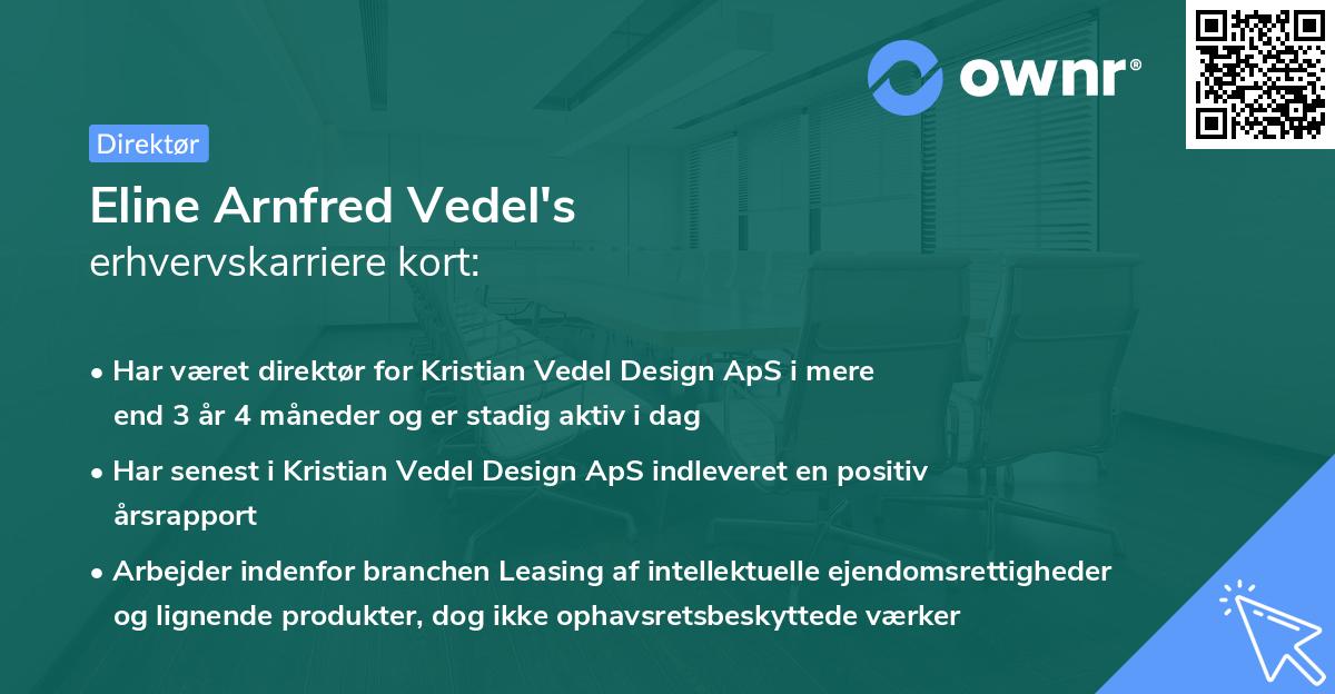 Eline Arnfred Vedel's erhvervskarriere kort