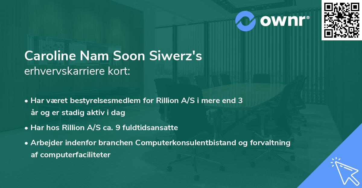 Caroline Nam Soon Siwerz's erhvervskarriere kort
