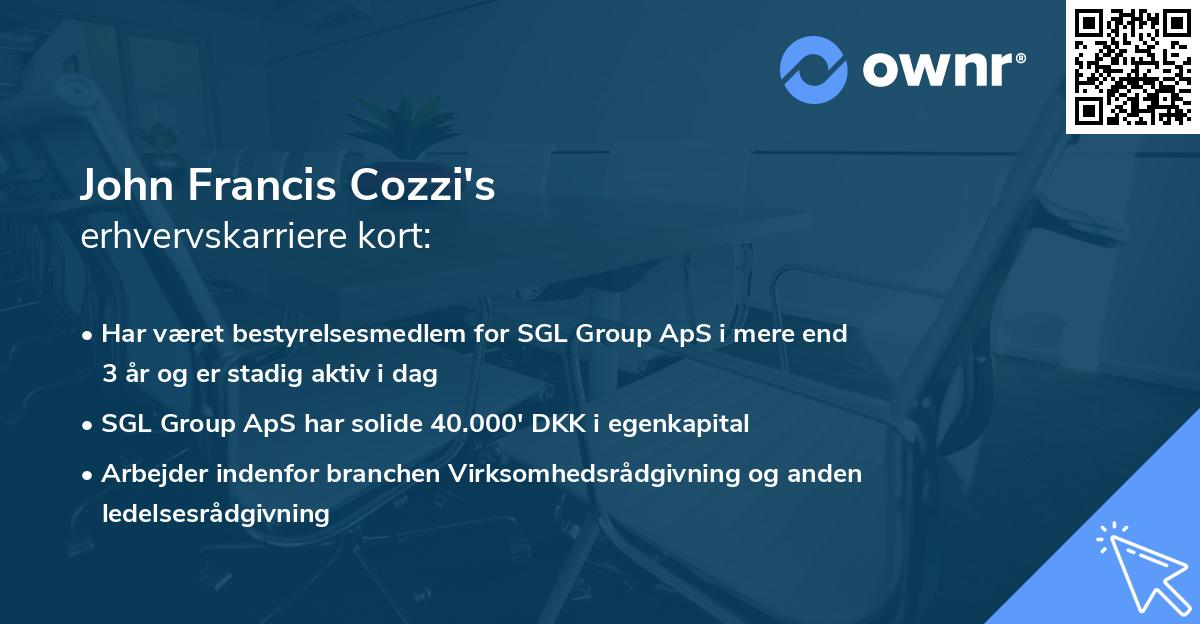 John Francis Cozzi's erhvervskarriere kort