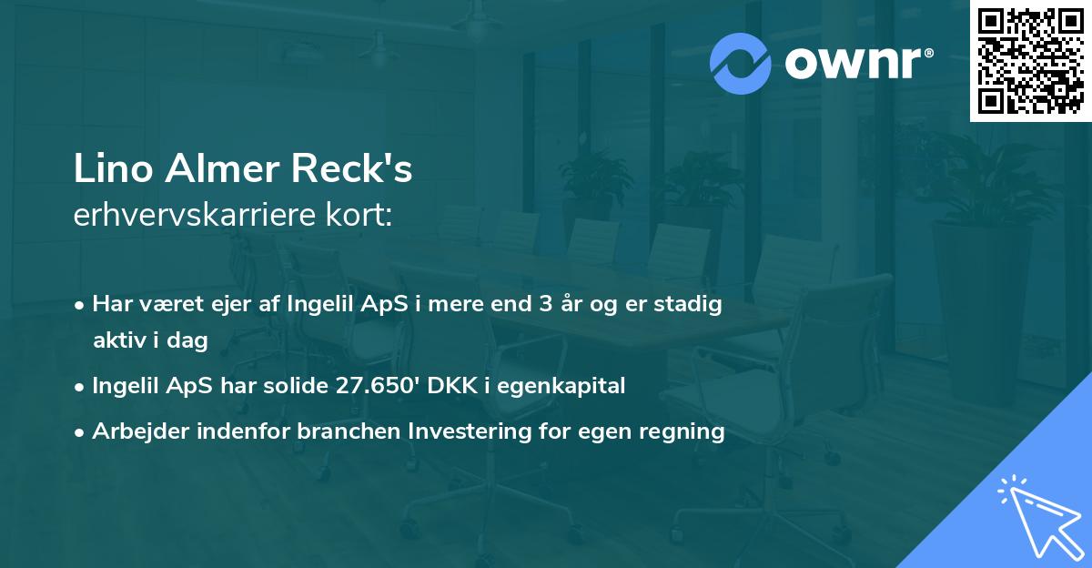 Lino Almer Reck's erhvervskarriere kort