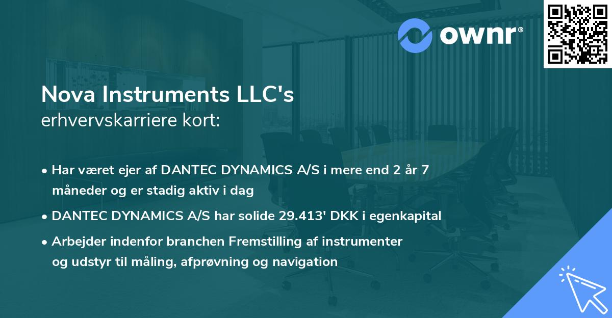 Nova Instruments LLC's erhvervskarriere kort