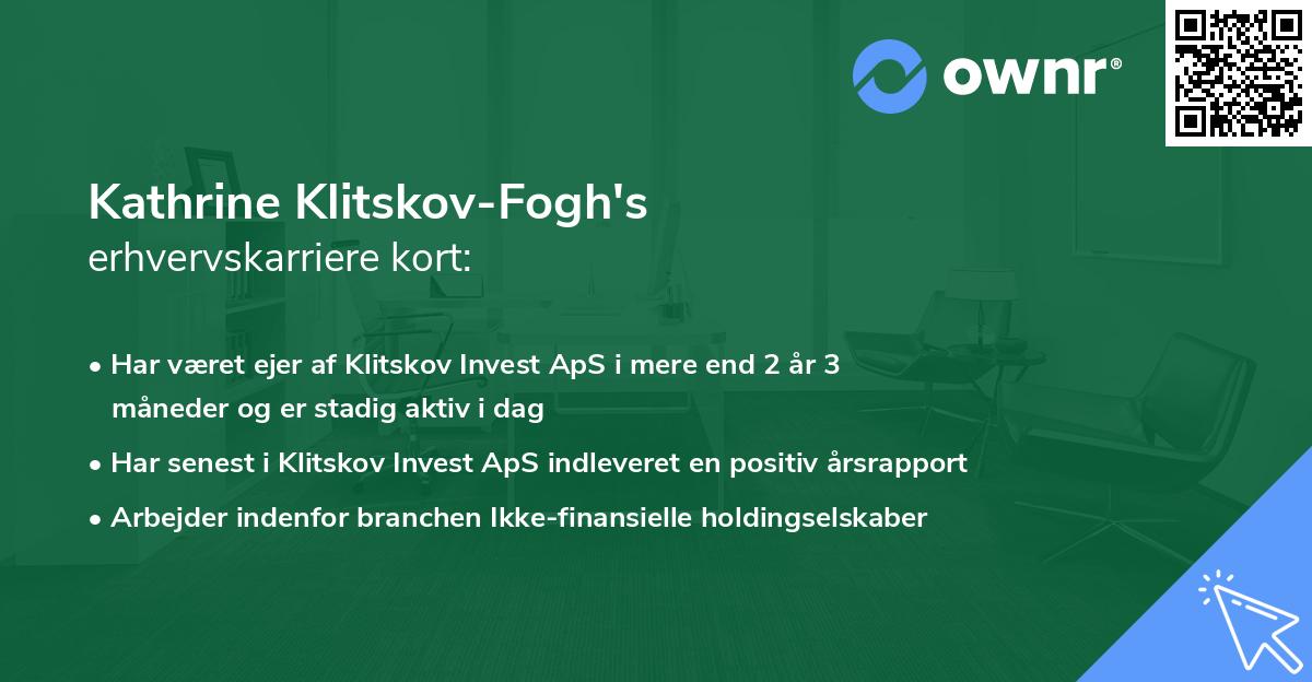 Kathrine Klitskov-Fogh's erhvervskarriere kort