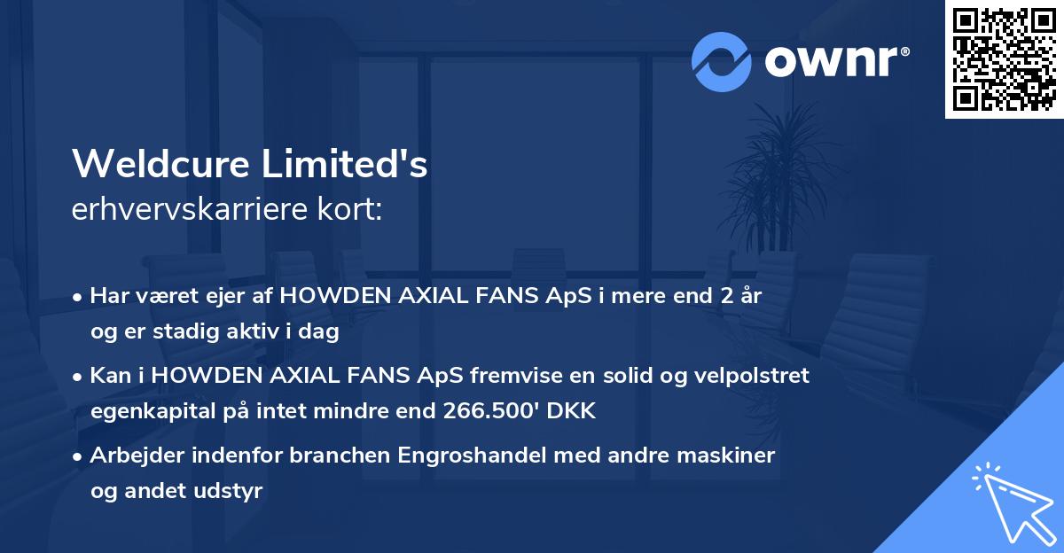 Weldcure Limited's erhvervskarriere kort