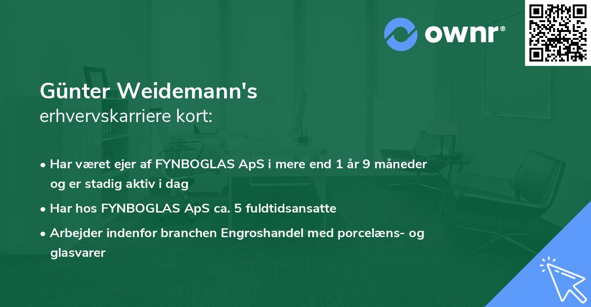 Günter Weidemann's erhvervskarriere kort