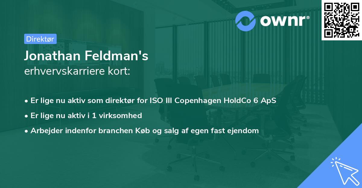 Jonathan Feldman's erhvervskarriere kort