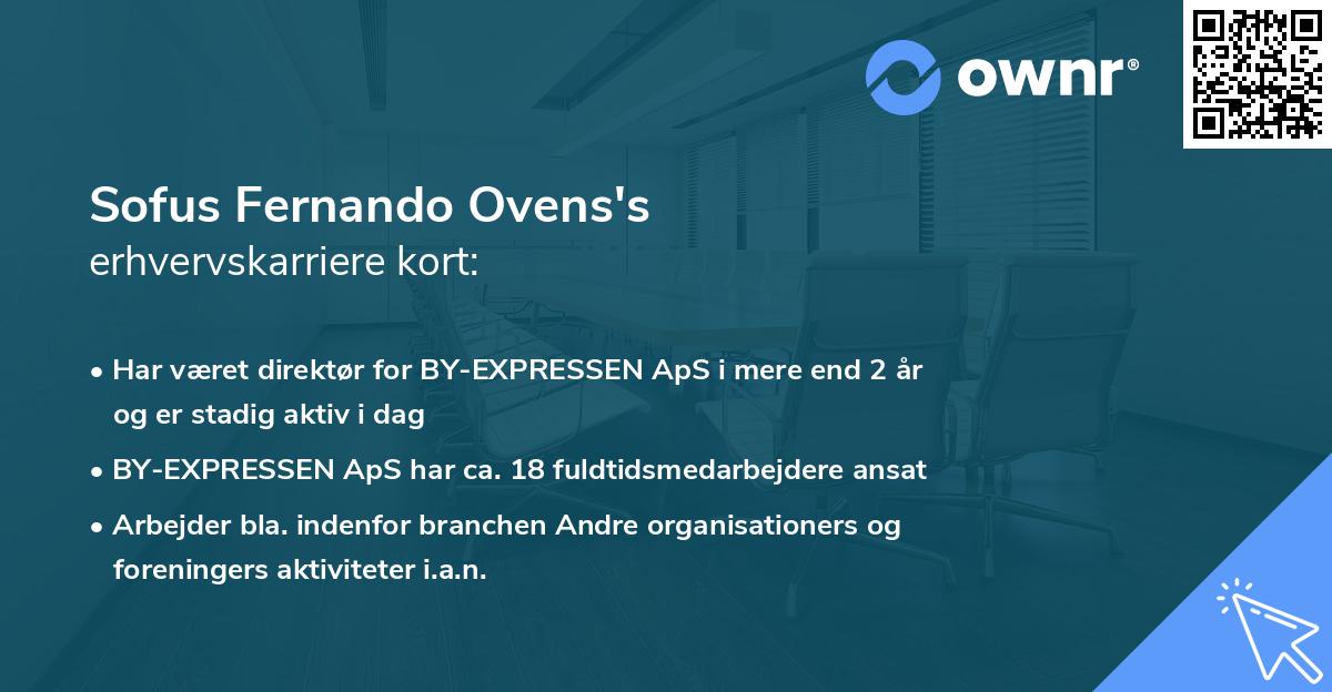 Sofus Fernando Ovens's erhvervskarriere kort