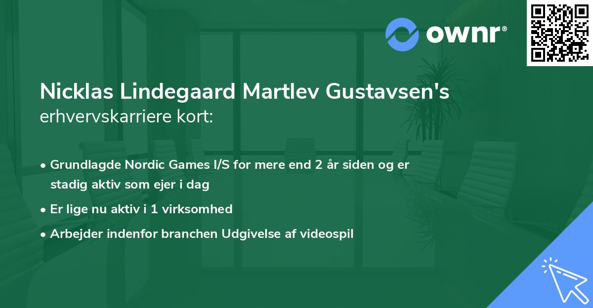 Nicklas Lindegaard Martlev Gustavsen's erhvervskarriere kort
