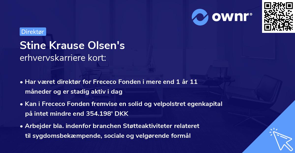 Stine Krause Olsen's erhvervskarriere kort