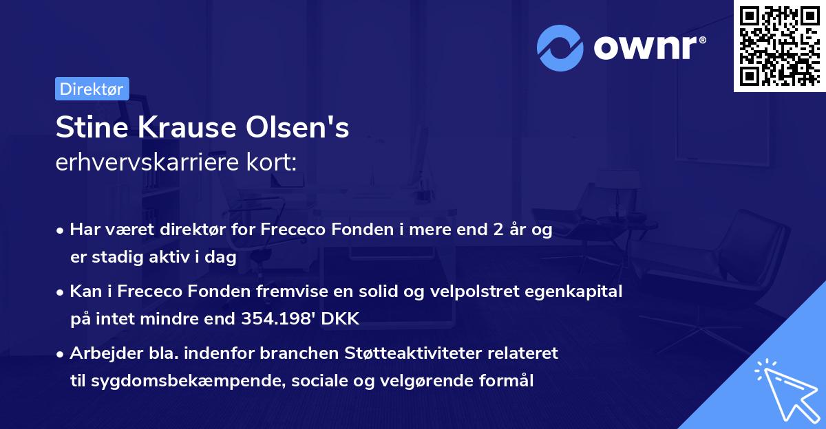 Stine Krause Olsen's erhvervskarriere kort