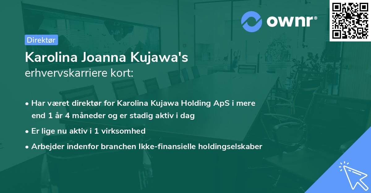 Karolina Joanna Kujawa's erhvervskarriere kort