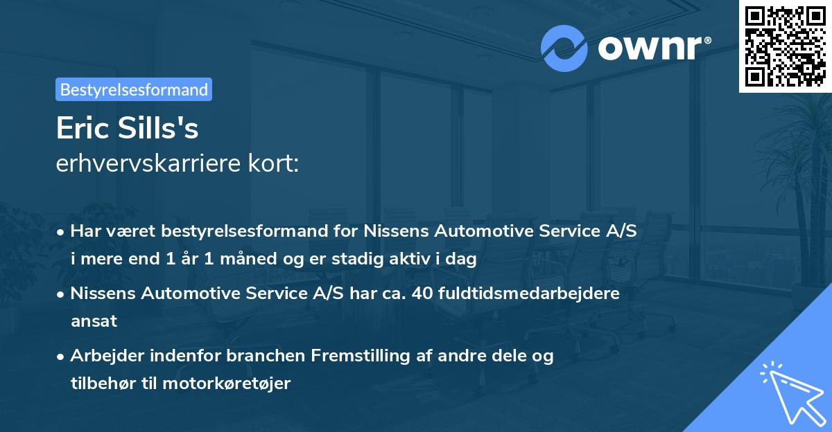 Eric Sills's erhvervskarriere kort