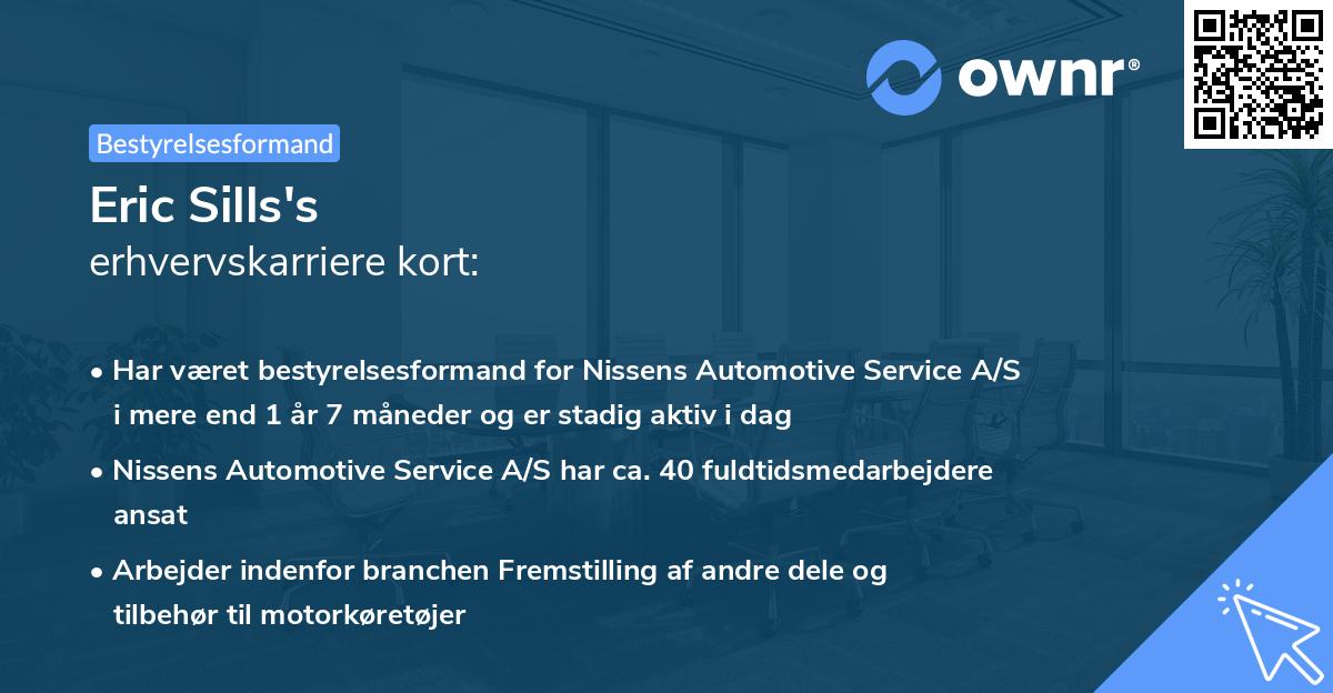 Eric Sills's erhvervskarriere kort