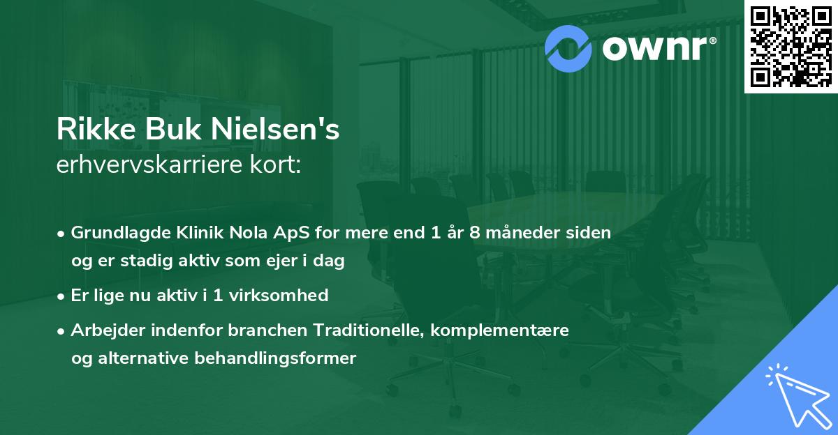 Rikke Buk Nielsen's erhvervskarriere kort