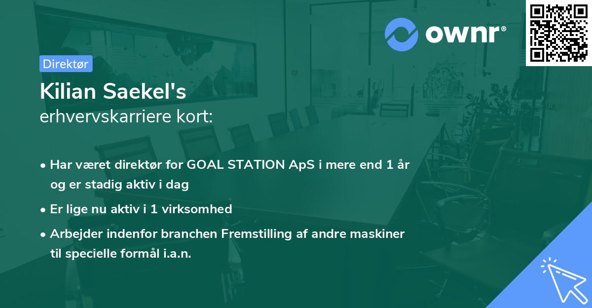 Kilian Saekel's erhvervskarriere kort