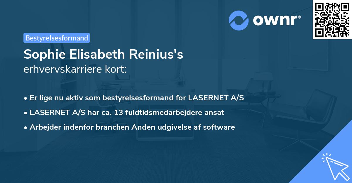 Sophie Elisabeth Reinius's erhvervskarriere kort