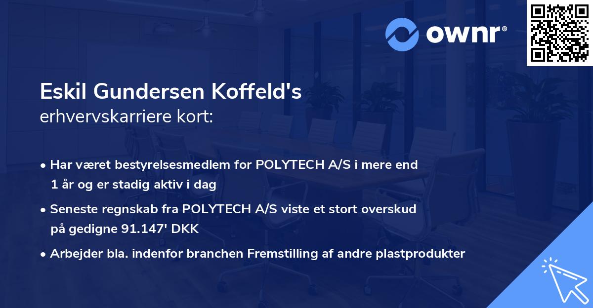 Eskil Gundersen Koffeld's erhvervskarriere kort
