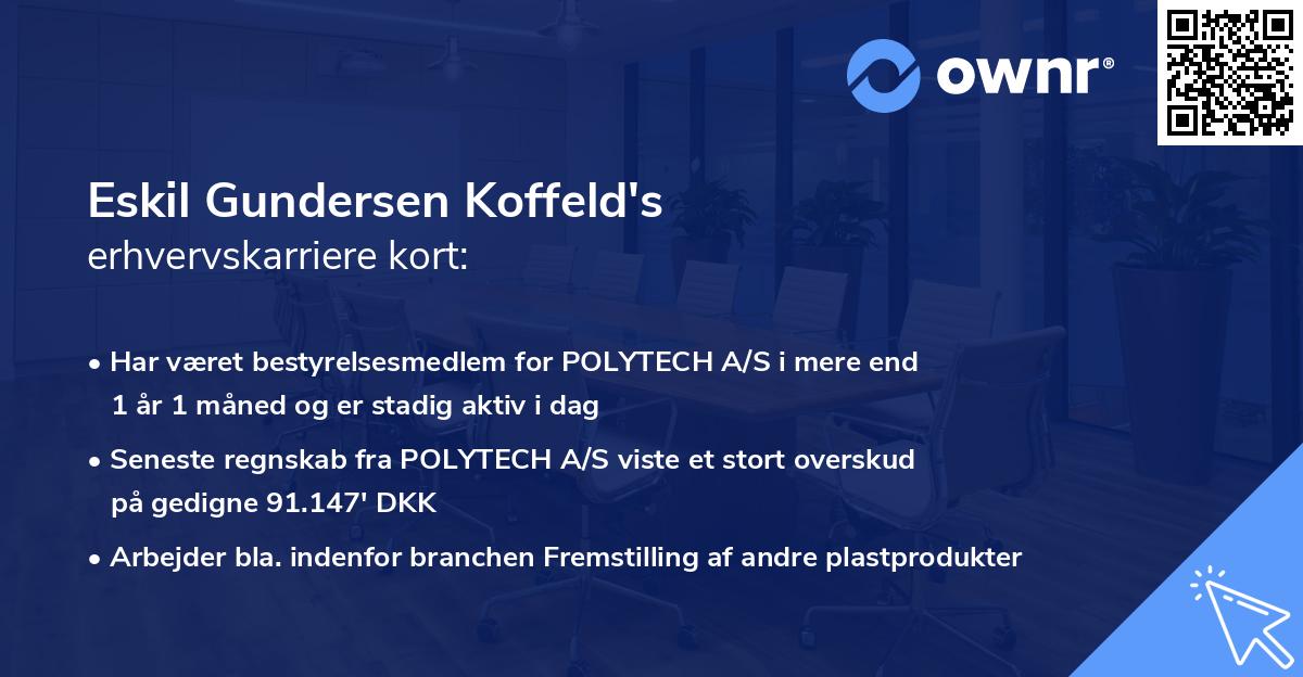 Eskil Gundersen Koffeld's erhvervskarriere kort