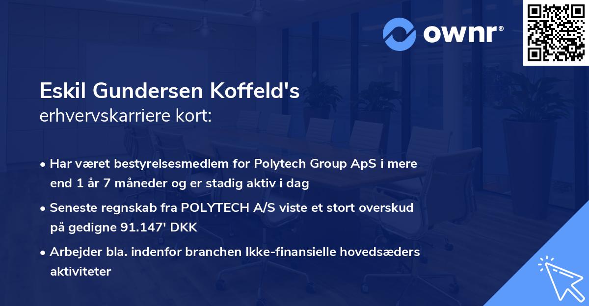Eskil Gundersen Koffeld's erhvervskarriere kort