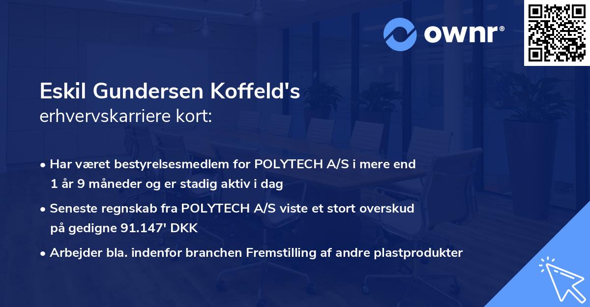Eskil Gundersen Koffeld's erhvervskarriere kort