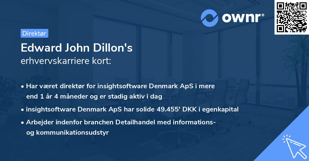 Edward John Dillon's erhvervskarriere kort