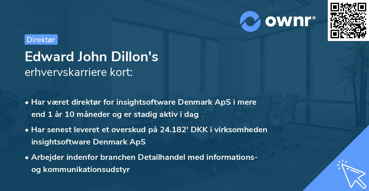 Edward John Dillon's erhvervskarriere kort