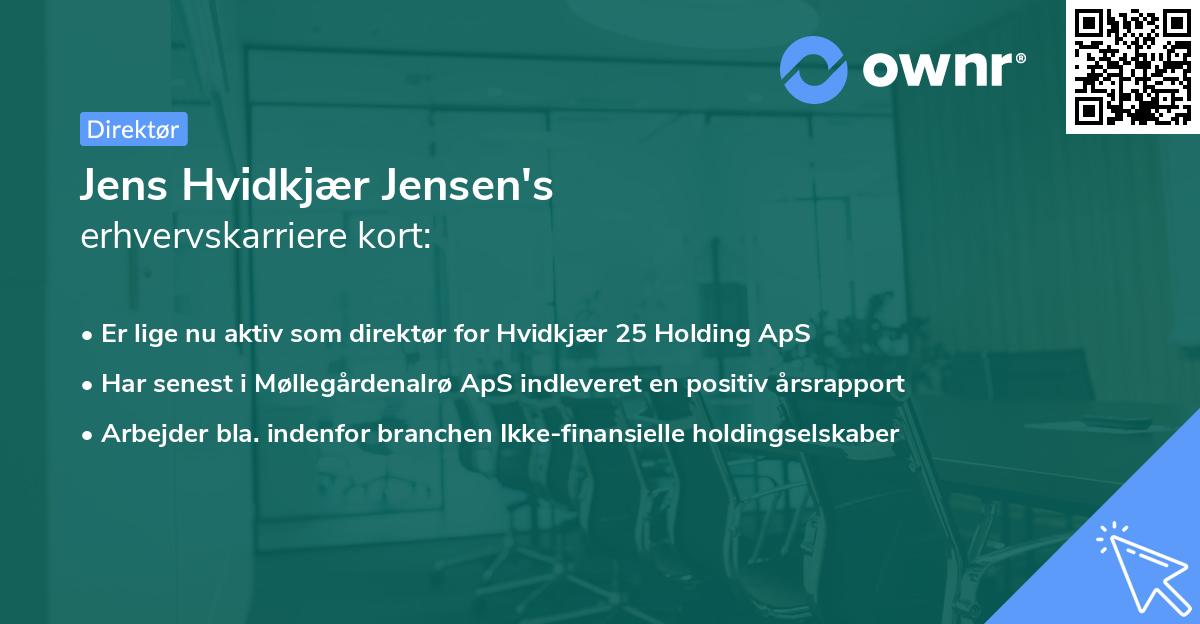 Jens Hvidkjær Jensen's erhvervskarriere kort