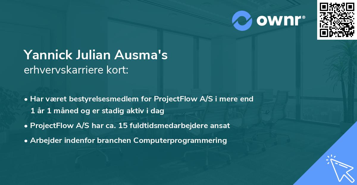 Yannick Julian Ausma's erhvervskarriere kort