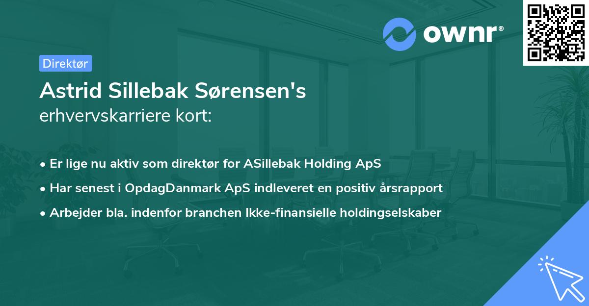 Astrid Sillebak Sørensen's erhvervskarriere kort