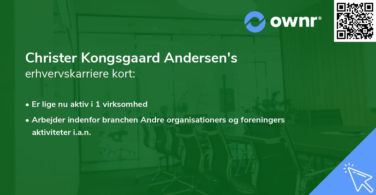 Christer Kongsgaard Andersen's erhvervskarriere kort