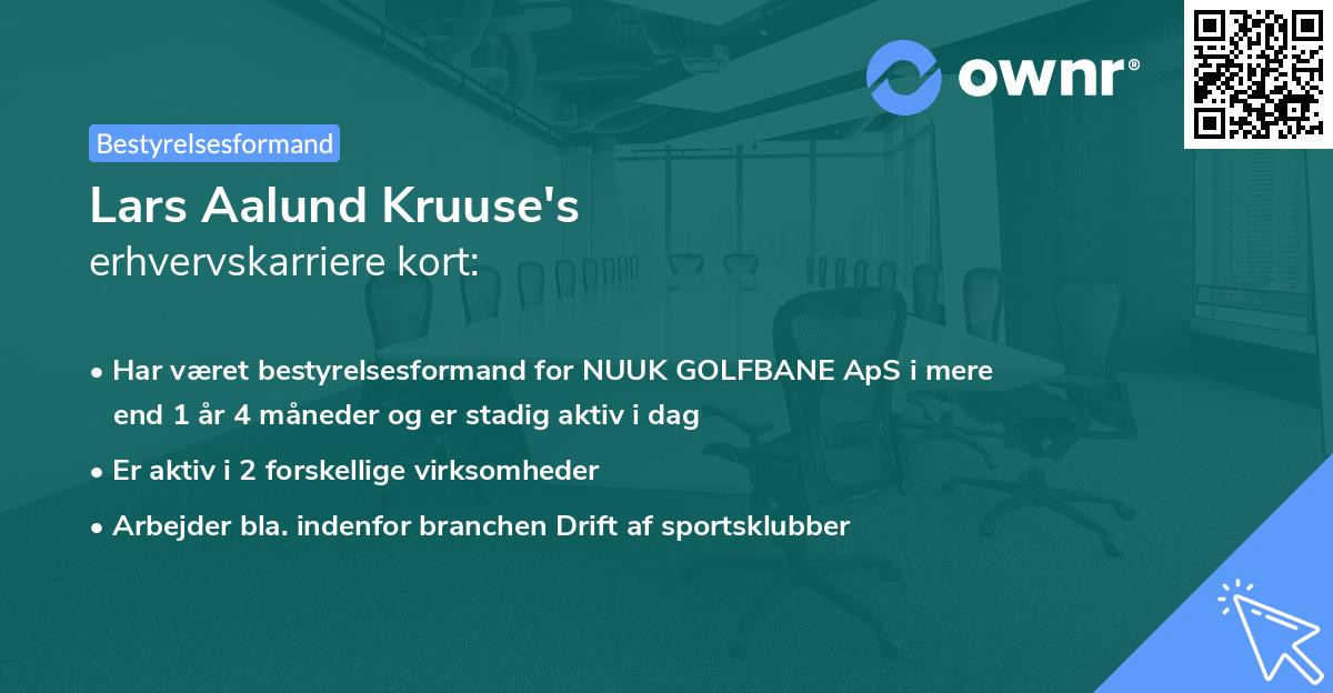 Lars Aalund Kruuse's erhvervskarriere kort