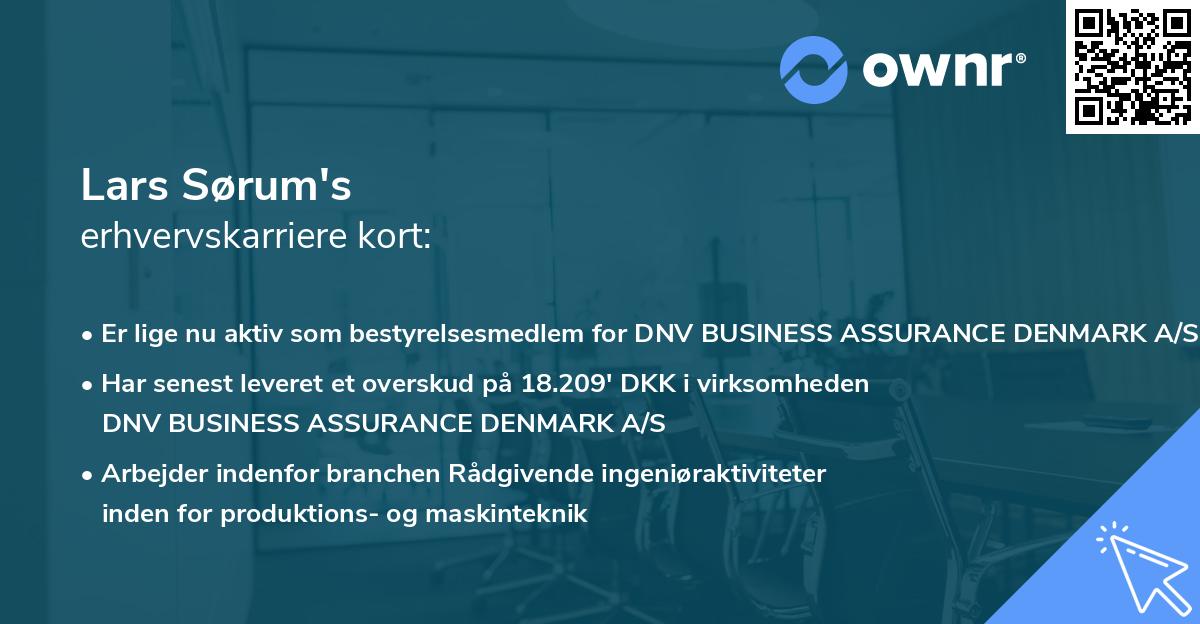 Lars Sørum's erhvervskarriere kort