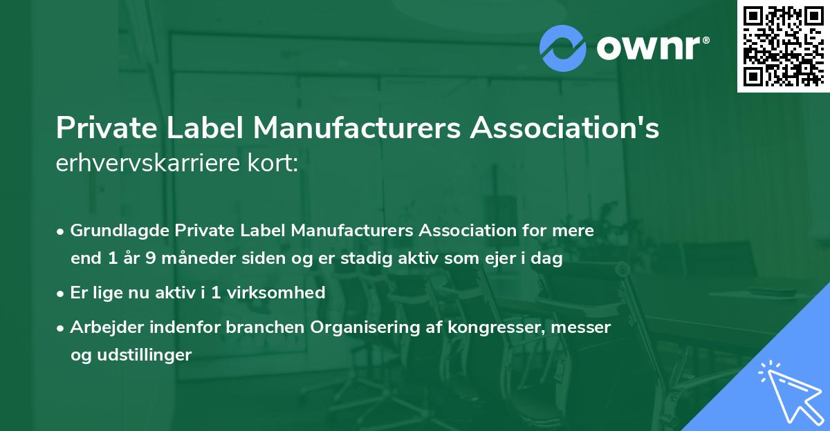 Private Label Manufacturers Association's erhvervskarriere kort