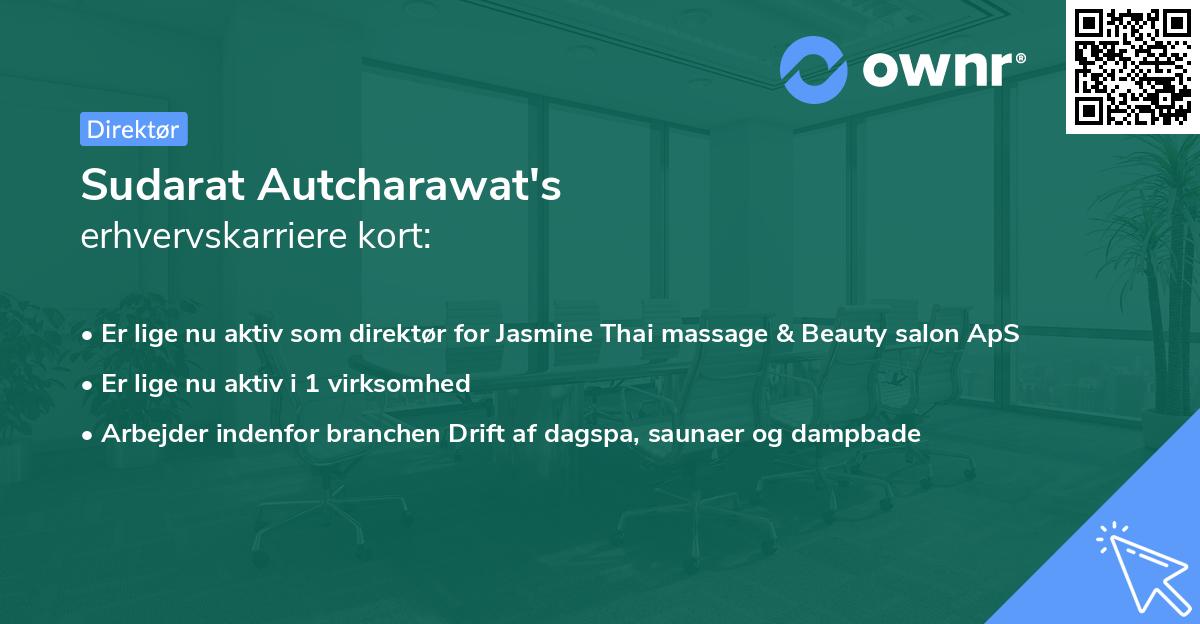 Sudarat Autcharawat's erhvervskarriere kort