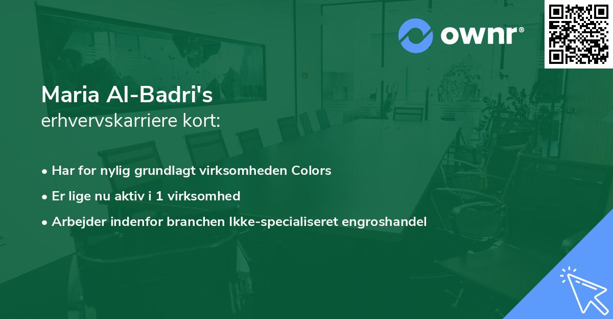 Maria Al-Badri's erhvervskarriere kort