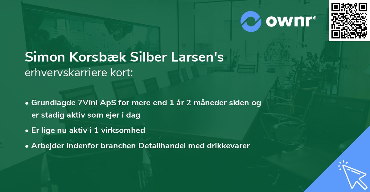 Simon Korsbæk Silber Larsen's erhvervskarriere kort