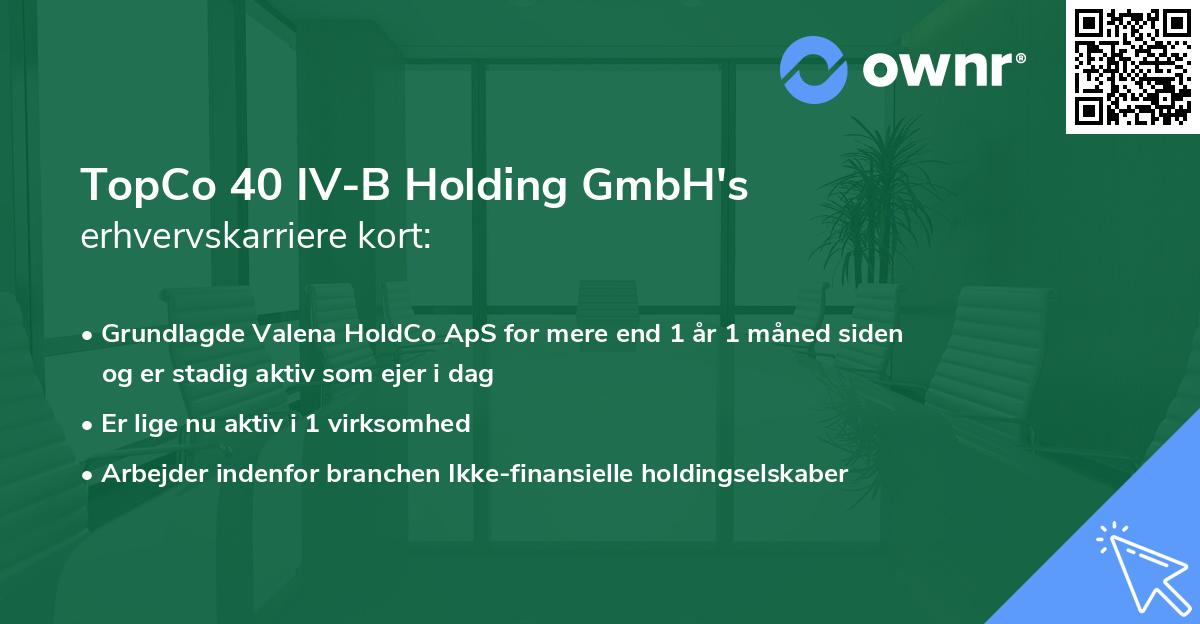 TopCo 40 IV-B Holding GmbH's erhvervskarriere kort