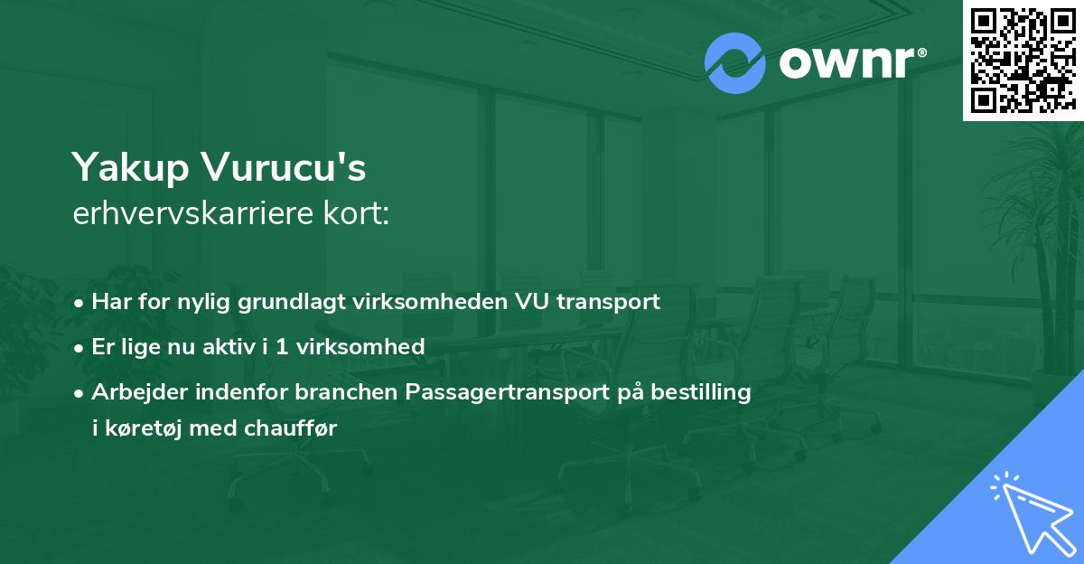 Yakup Vurucu's erhvervskarriere kort