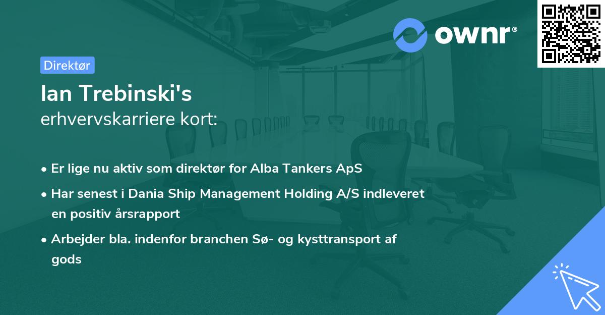 Ian Trebinski's erhvervskarriere kort
