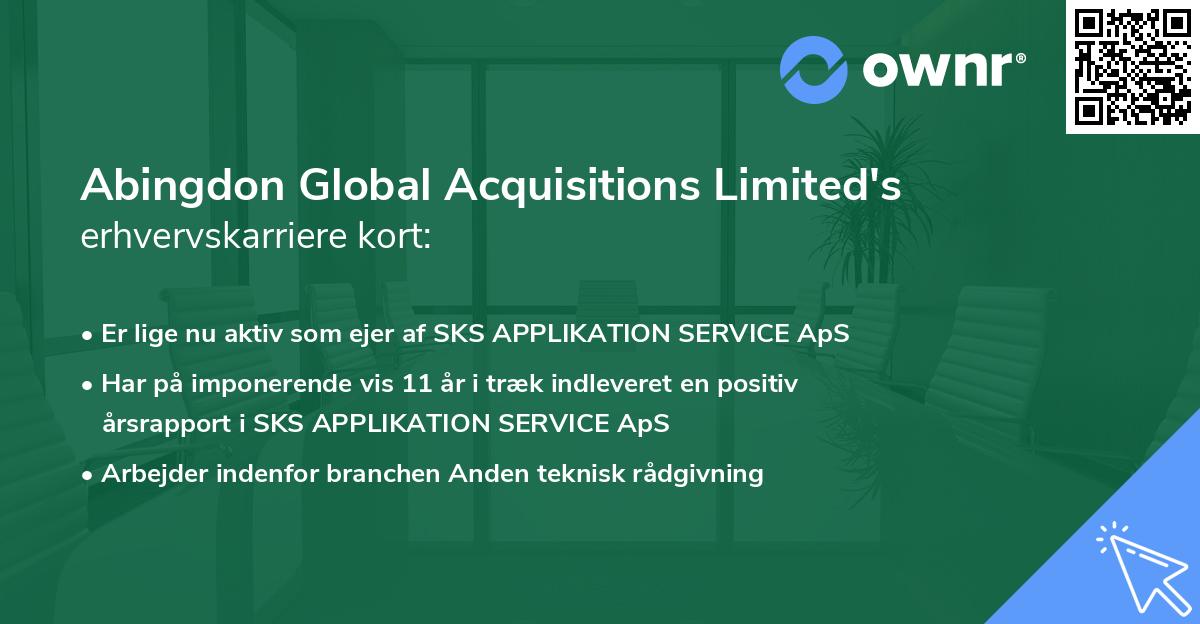 Abingdon Global Acquisitions Limited's erhvervskarriere kort