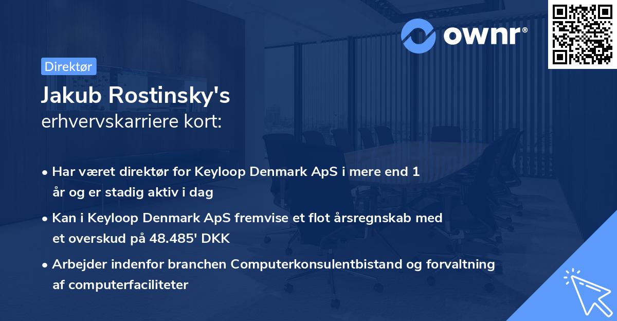 Jakub Rostinsky's erhvervskarriere kort